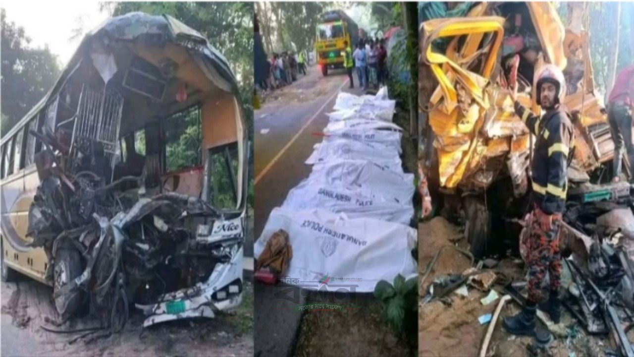 নাটোরে বাস-ট্রাকের মুখোমুখি সংঘর্ষে নিহত বেড়ে ১৪, আহত ৩০